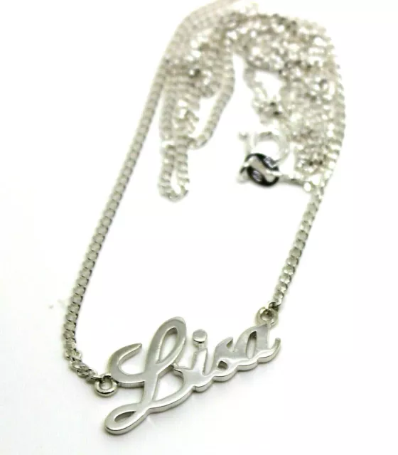 925 Sterling Silver Curb Link Chain Lisa Name Plate - other names available