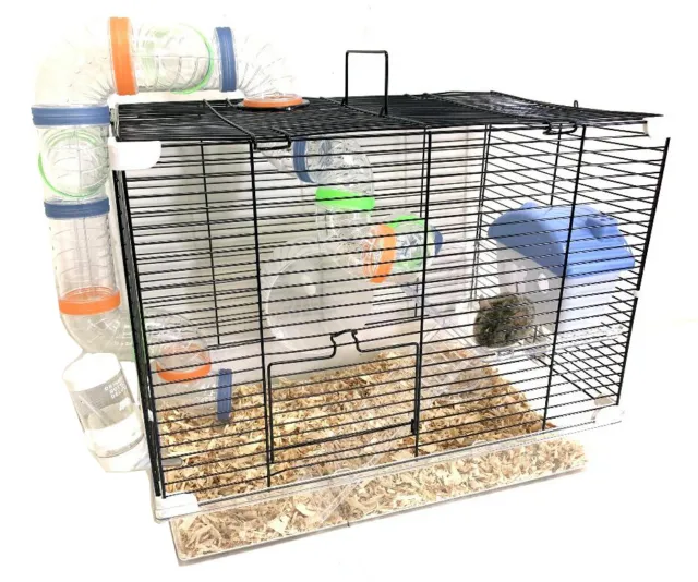 Acrylic 2-Tiers Hamsters Habitat Home Rodent Gerbil Mouse Mice Rat Clear Cage