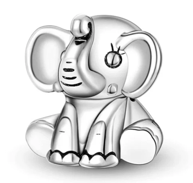 925 Sterling Silver Super Cute Elephant Charm For Bracelet