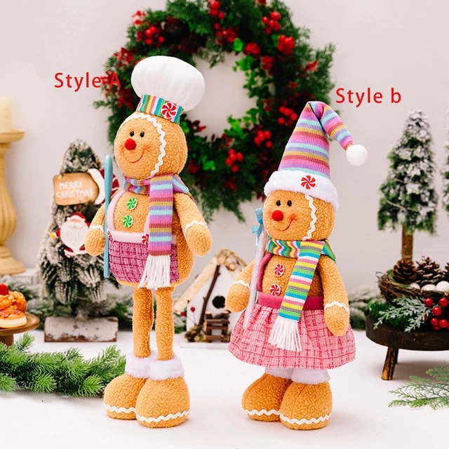 Lebkuchenmann Kissen - Weihnachts Dekokissen 38cm Plush Stoff