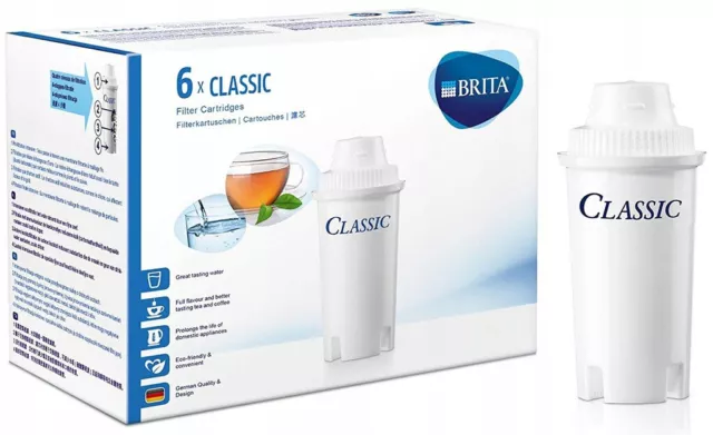 6x Filtro de agua original para jarra Brita Classic