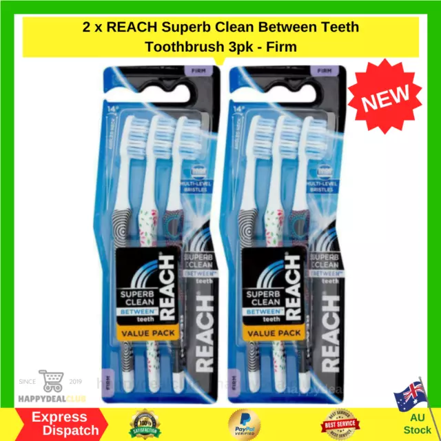 2 x 3pk Reach Superb Clean Between Teeth Toothbrush – Firm