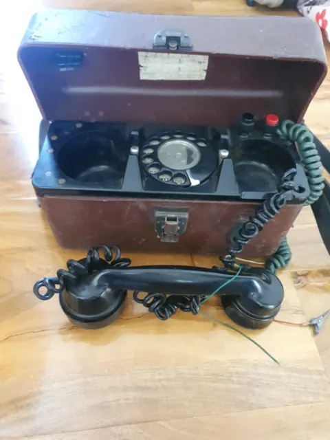 Vintage GPO 250A Mark 1 Bakelite Portable Linesman's Telephone UNTESTED