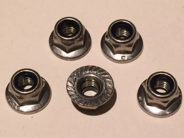 Flanged Nyloc Nuts A2 Stainless Steel Nylon Insert Serrated Flange Locking Nuts