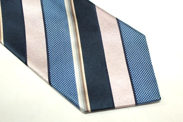 Cravate BUGATTI 100% Soie - Bleu - Vintage - Neuf Sans étiquette - Longueur 150 Cm