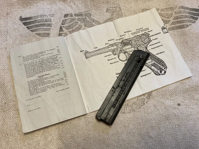 WW2 German Luger P08 Part And Manual Wehrmacht Field Gear Equipment