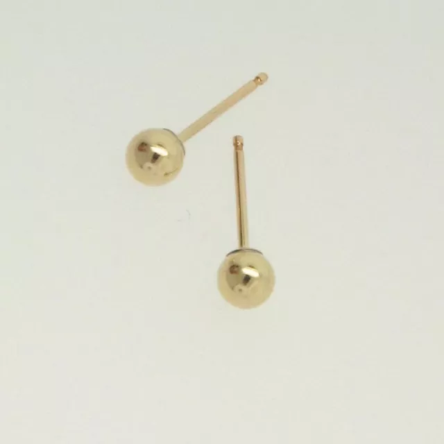 14K Gold Filled Tiny 4mm Ball Post, 1 Pair of Stud Earrings, Made in USA