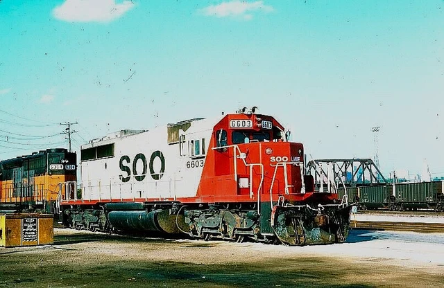 Original Kodachrome Slide Soo Lines Sd40-2 #6603 Kansas City, Mo July 29, 1988