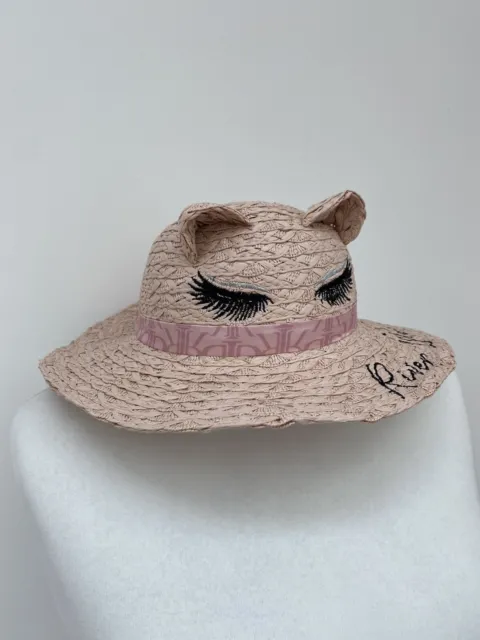 Cappello estivo di paglia River Island mini bambina unicorno rosa chiaro 1-5 anni EU 80-110 cm 3