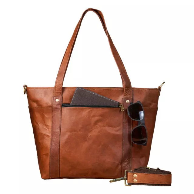 Genuine Leather Women Tote Shoulder Bag Top Handle Travel Ladies Purses Handbag 2