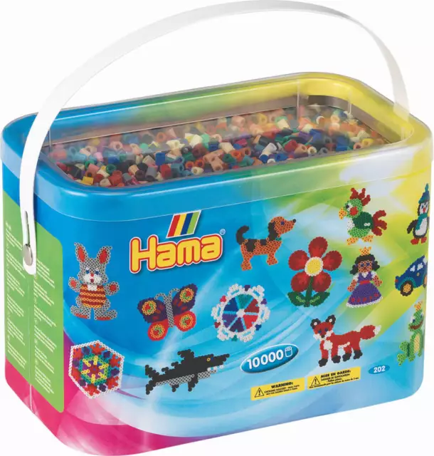 Hama® Bügelperlen Midi - Perleneimer Vollton Mix 10000 Perlen (22 Farben)