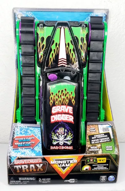 Monster Jam Official Grave Digger Trax AllTerrain Remote Control Outdoor Vehicle