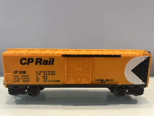 Lionel O Gauge CP Rail Canadian Pacific Single Door Box Car #9208