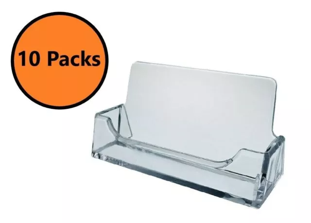 10 x Acrylic Business Card Holders Shop Counter Retail Display Stands Dispenser
