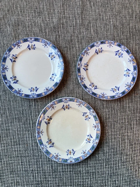 Assiettes à Dessert Pickmans – Décor Rose – Faïence – Espagne – Occasion