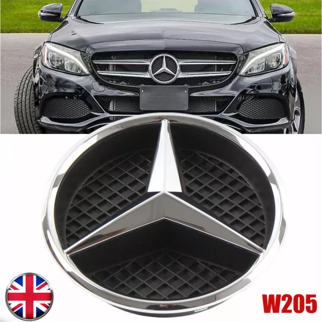 FRONT GRILLE CHROME STAR BADGE FIT MERCEDES BENZ A C B GLA GLK CLA CLS E-class