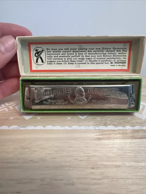 M-Hohner's OLD STANDBY Harmonica No 34B Key of G in Original Box Made In Germany