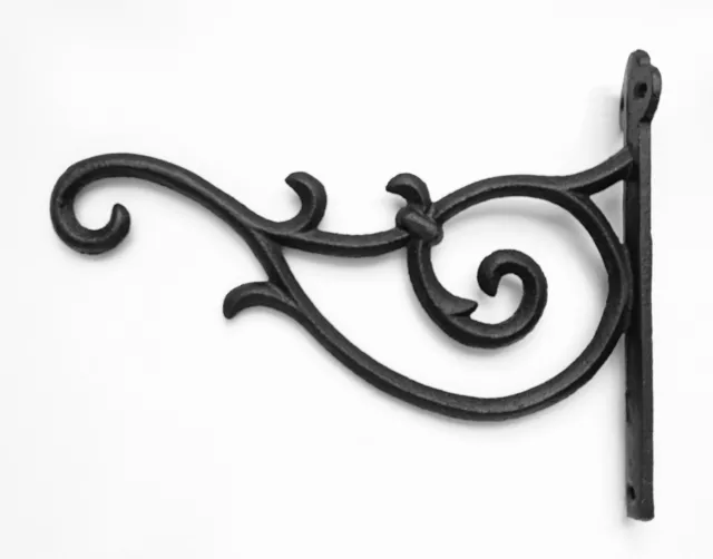 Cast Iron Ornate Hanging Flower Basket Bracket Hook in 3 colours(24cm)