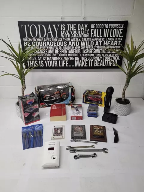 junk drawer men's miscellaneous toys tools bible sports / sn3579