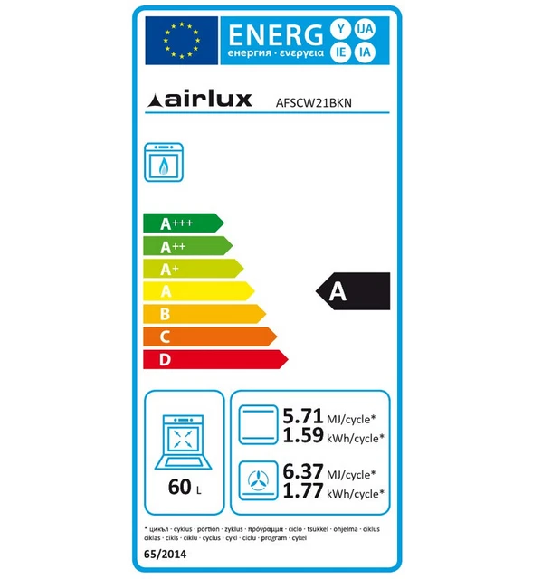 Airlux Four intégrable multifonction 60l 60cm gaz naturel catalyse noir 2