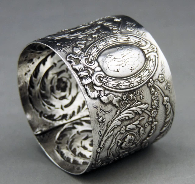 Rond De Serviette Art Nouveau – Argent Massif Sheffield 1902 – Anglais
