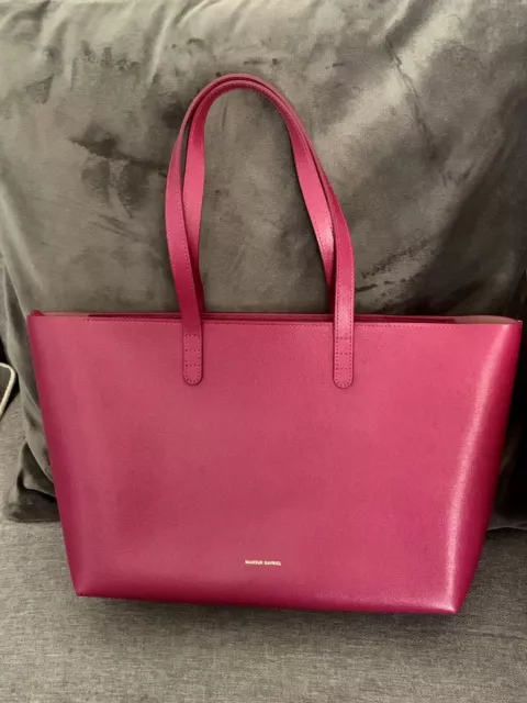 Mansur Gavriel Small East - West Zip Leather Tote Bag Berry SOLDOUT Rare