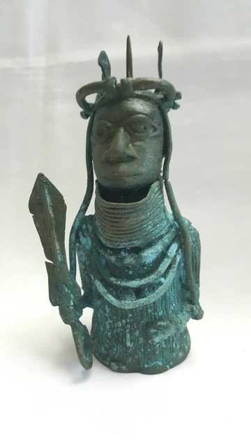 Euware VINTAGE AFRICAN BRONZE Oba of Benin, Nigeria, Western Africa, Ewuare or ...
