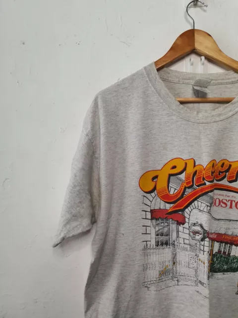 cheers boston shirt mens size xl extra large grey gray 1990s 80s television 2