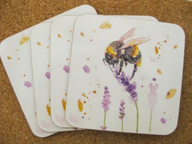 4 The Country Life Bumblebee Bee Coasters, Leonardo Collection: WILDLIFE CHARITY