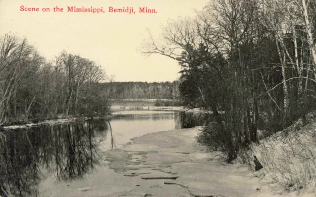 Scene on the Mississippi, Bemidji, Minnesota MN - c1910 Vintage Postcard
