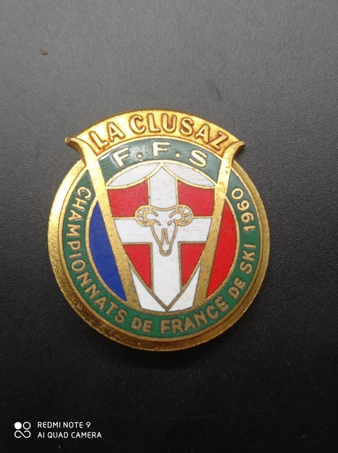 Ancien Insigne Championnats de France de Ski LA CLUSAZ 1960, FFS .