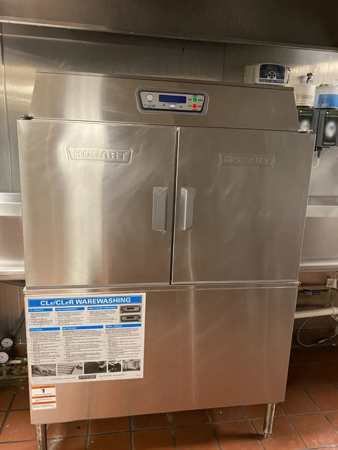 Hobart Commercial Dishwasher CL44E with in-feed and out-feed, 202 racks per hour Hobart Commercial Dishwasher CL44E with in-feed and out-feed, 202 racks per hour