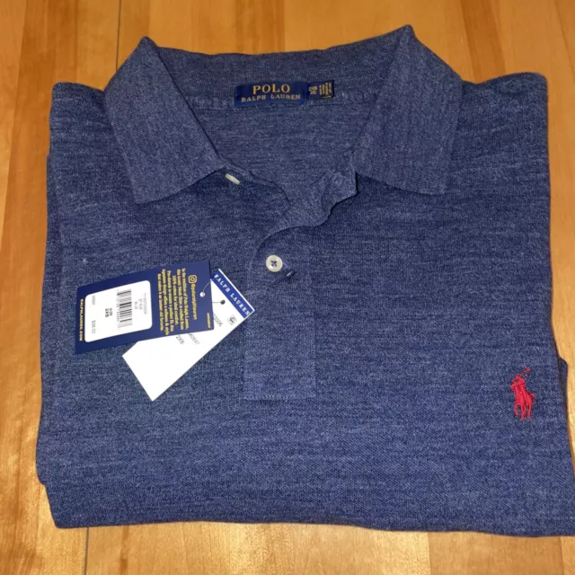 Polo Ralph Lauren Big & Tall Classic Fit Mesh Polo Shirt Heather Blue 2XB