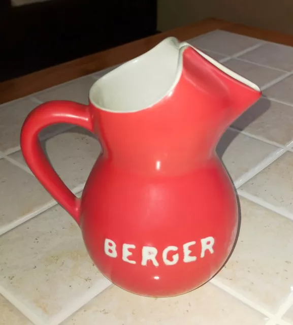 ancien pichet BERGER rouge - bistrot - 1/2 litre