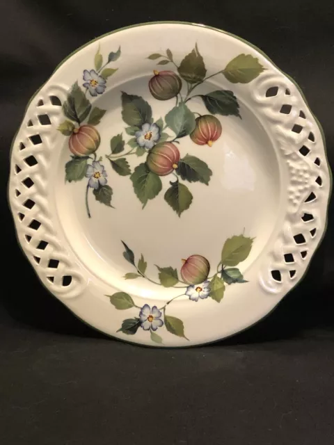 Brunelli Plate Italy Figs Flowers Reticulated Dinner Plate 10.5””