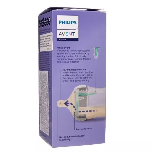 PHILIPS AVENT Natural Response Bottle with Additional AIRFREE Valve 260 ml 2