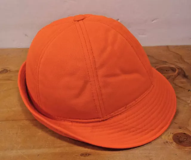 Vintage Jones Style Bucket Hat Cap Blaze Orange Hunting Large Ear Flaps Size M