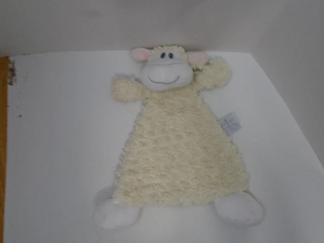 Nat and Jules Cozies Langley Lamb Plush Rattle Lovey 13" Baby Security Blanket