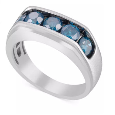 APS Naturel Bleu Gemme Topaze Avec 925 Bague en Argent pour Hommes #AP299 
