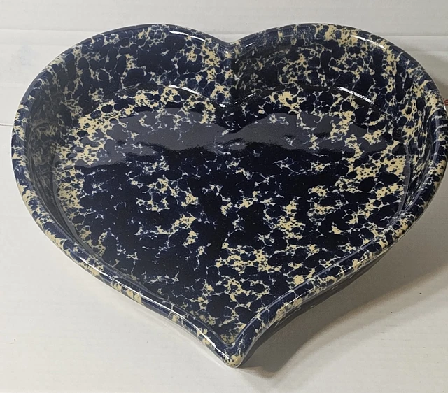 Bennington Potters David Gil Blue Agate Heart Shaped Bowl 1951