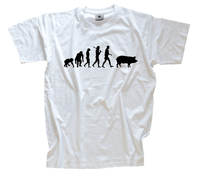 Edizione Standard Maiale Evolution Uomo Per Maglietta Divertente T-Shirt S-XXXL
