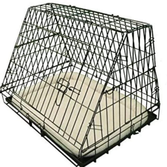 Ellie-Bo Sloping Puppy Cage Medium 30 inch Black Folding Dog Crate with Non-Chew