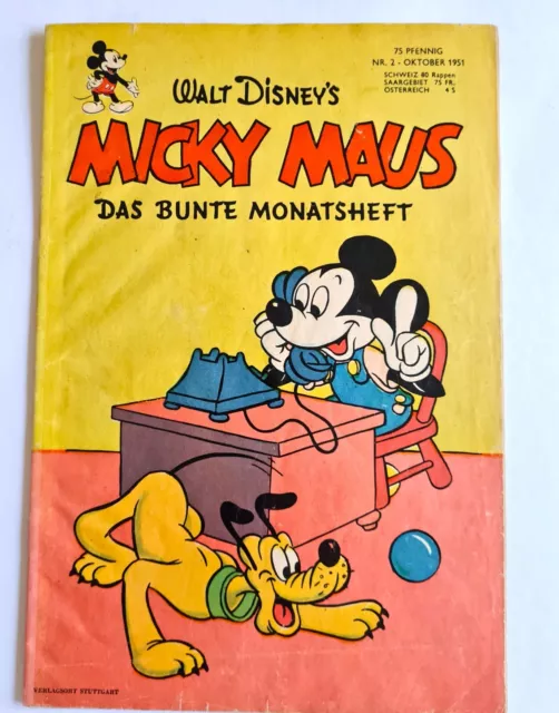 Micky Maus Heft Nr.2  Original Ehapa 1951 sehr gut  2595
