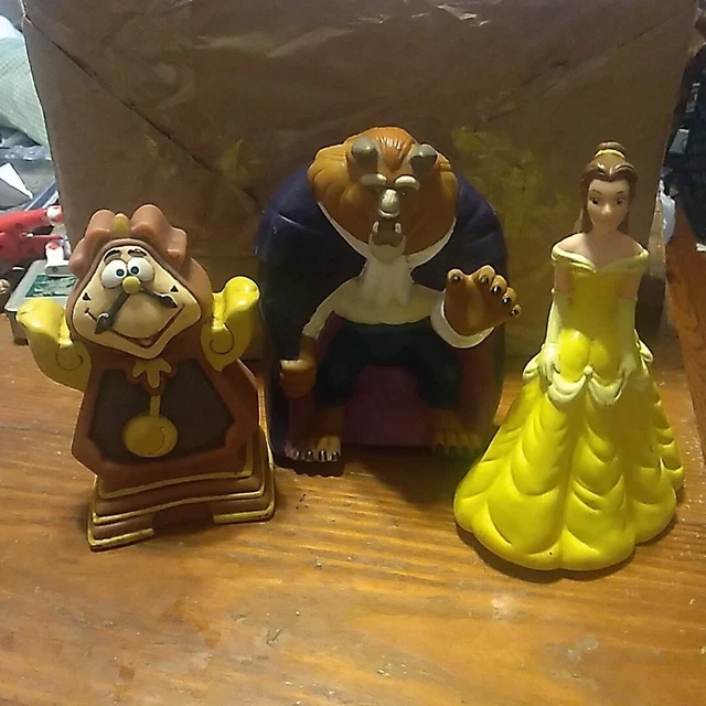 DISNEY RUBBER PUPPETS Beauty and the Beast 6 inch figures £12.45
