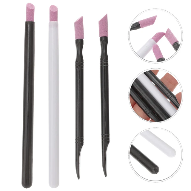 4 piezas lápices grabadores de uñas lápices de cuarzo exfoliantes lápices de reparación herramientas de manicura