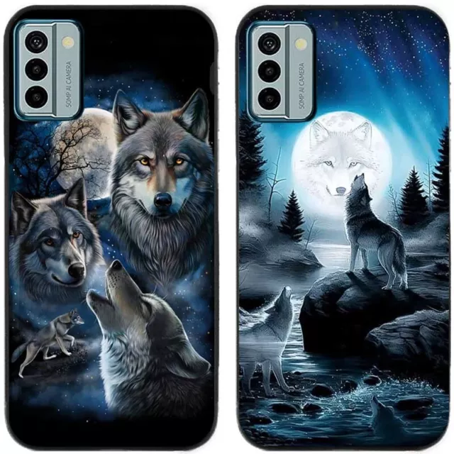 2 Pcs Star Space Moon Wolf TPU Gel Back Phone Case Cover For Nokia Mobile Phone