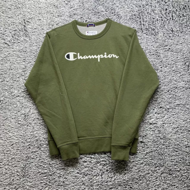 Champion Spellout Crewneck Sweatshirt Size Small Green