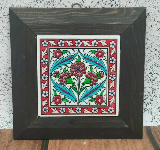 Handmade Handpainted Ceramic Turkish Tile Unique Ornament Wall Hanging Gift Art