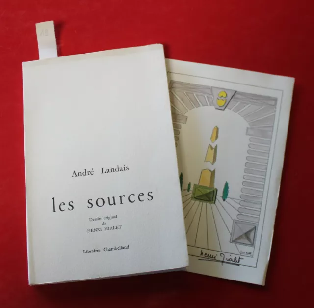 EO Gd Papier, signé Auteur André Landais "Les Sources" Dessin original H. Mialet