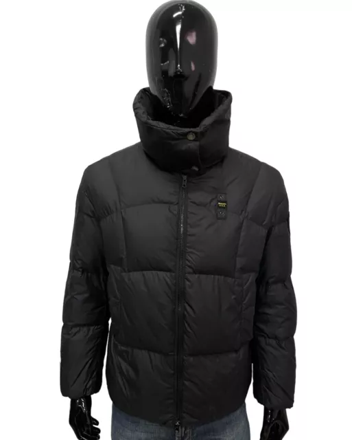 Giubbotto Blauer Taglia M Uomo Giubbino Nero Giacca Invernale Piumino Logo Man